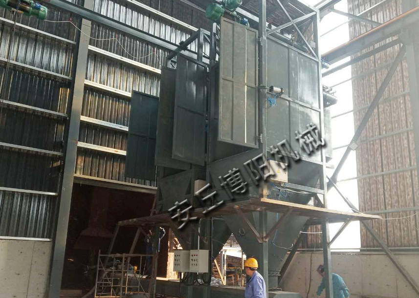 安丘博陽噸袋拆包機客戶處理粉粒物料的卸料作業