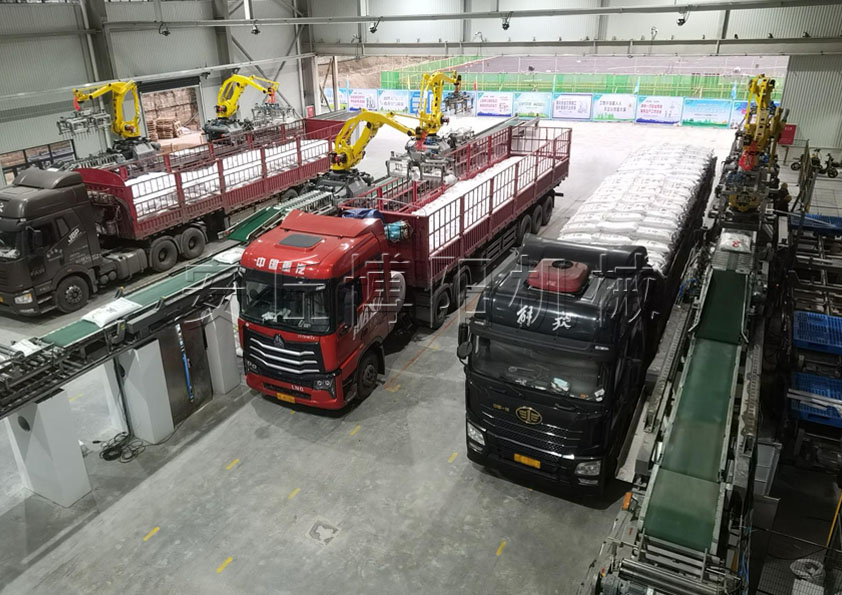 尿素顆粒自動(dòng)裝車機(jī)械手 25kg顆粒全自動(dòng)裝車機(jī)器人